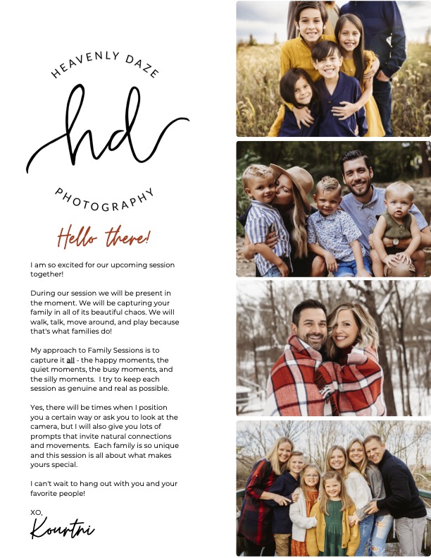 family photography client guide